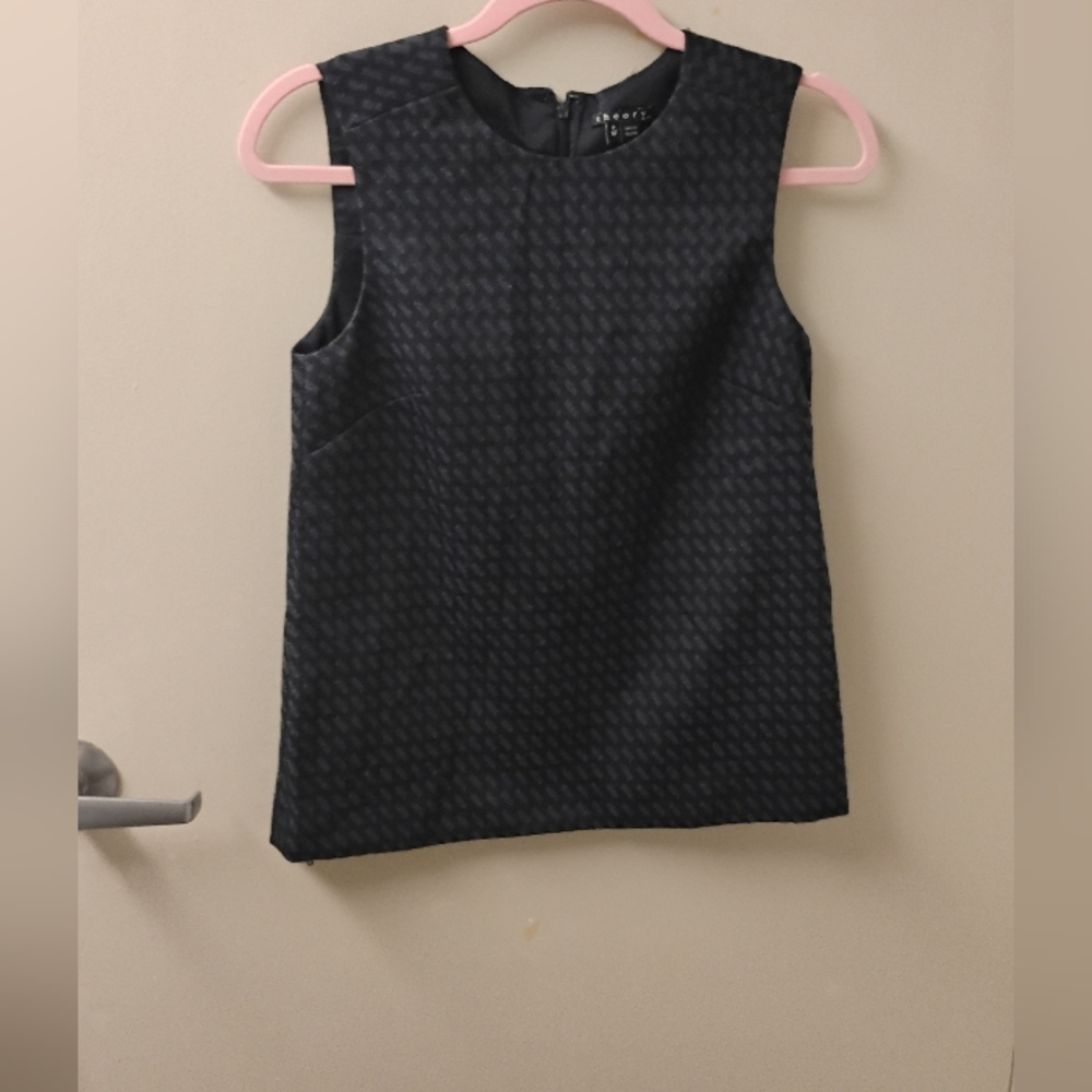 Theory Womens Wool Blend Lined Shelly Sinvin Sleeveless Top